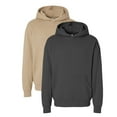 thumbnail image 1 of Independent Trading Co Men's Avenue Hooded Sweatshirt 80/20 Cotton/Polyester Cozy Essential Plain Hoodie (Pigment-Black+Sandstone-2PCS, S), 1 of 7