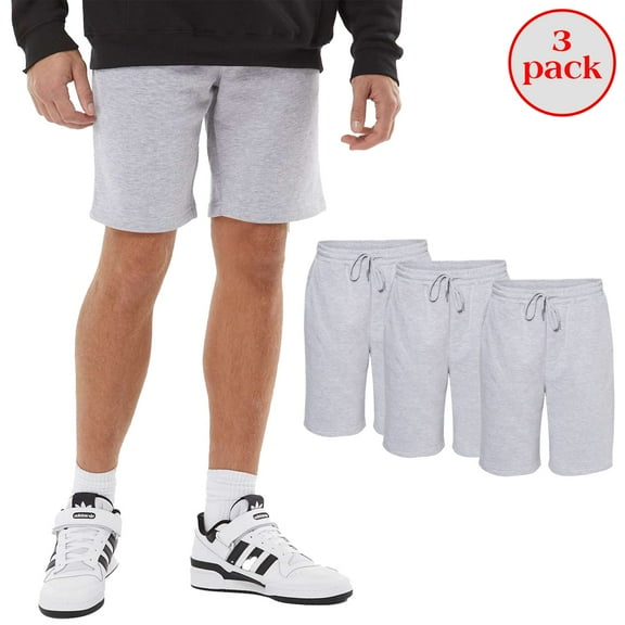 Independent Trading Co. Men's Midweight Fleece Shorts with Pockets, Grey Heather, Pack of 3, M