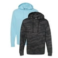 thumbnail image 1 of Independent Trading Co Men’s Midweight Hooded Sweatshirt 80/20 Ring-Spun Cotton/Polyester Classic Cozy Hoddie (Blue-Aqua+Black-Camo-2PCS, M), 1 of 7