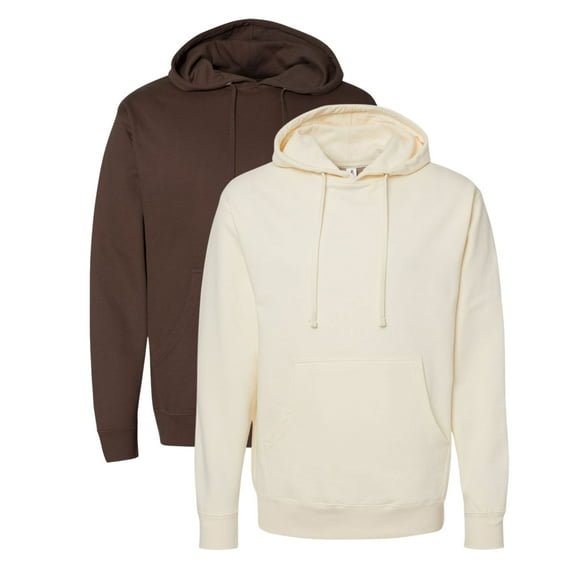 Independent Trading Co Men’s Midweight Hooded Sweatshirt 80/20 Ring-Spun Cotton/Polyester Classic Cozy Hoddie (Bone Brown-2PCS, 2XL)