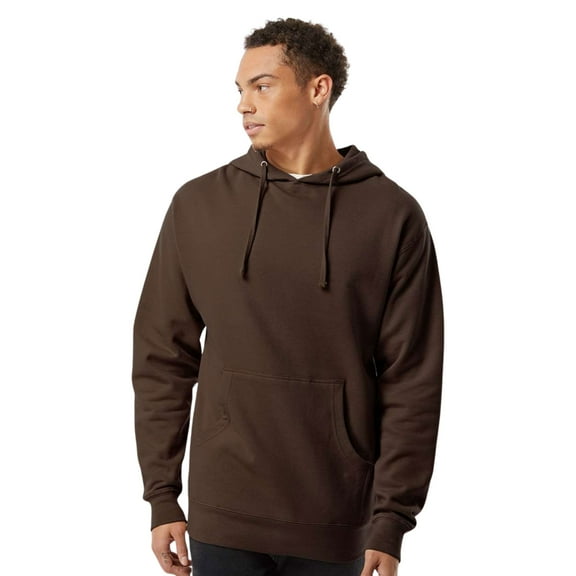 Independent Trading Co Men’s Midweight Hooded Sweatshirt 80/20 Ring-Spun Cotton/Polyester Classic Cozy Hoddie (Brown, XL)
