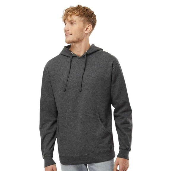 Independent Trading Co Men’s Midweight Hooded Sweatshirt 80/20 Ring-Spun Cotton/Polyester Classic Cozy Hoddie (Charcoal-Heather, XL)
