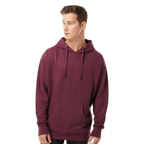 Independent Trading Co Men’s Midweight Hooded Sweatshirt 80/20 Ring-Spun Cotton/Polyester Classic Cozy Hoddie (Maroon, S)