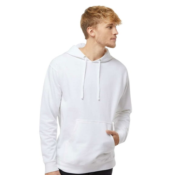 Independent Trading Co Men’s Midweight Hooded Sweatshirt 80/20 Ring-Spun Cotton/Polyester Classic Cozy Hoddie (White, S)