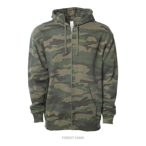 Independent Trading Co. Midweight Full-Zip Hooded Sweatshirt SS4500Z Forest Camo L