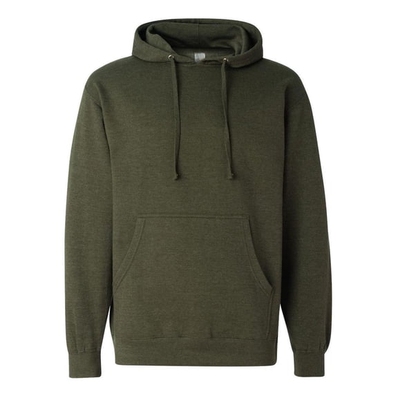 Independent Trading SS4500 Midweight Hooded Pullover Sweatshirt-Army Heather-MD