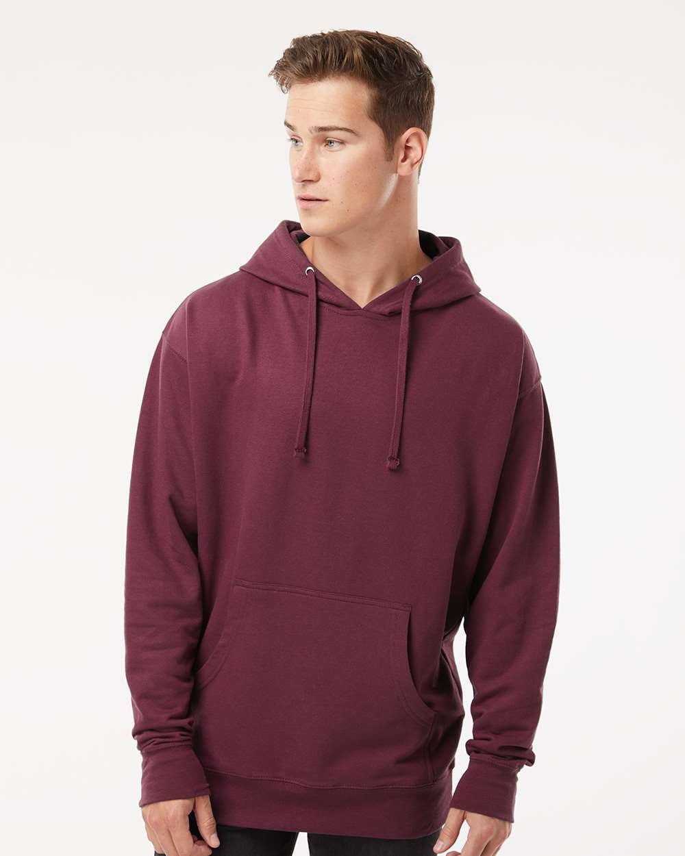 Independent Trading Co. Midweight Hooded Sweatshirt SS4500 Maroon L Walmart
