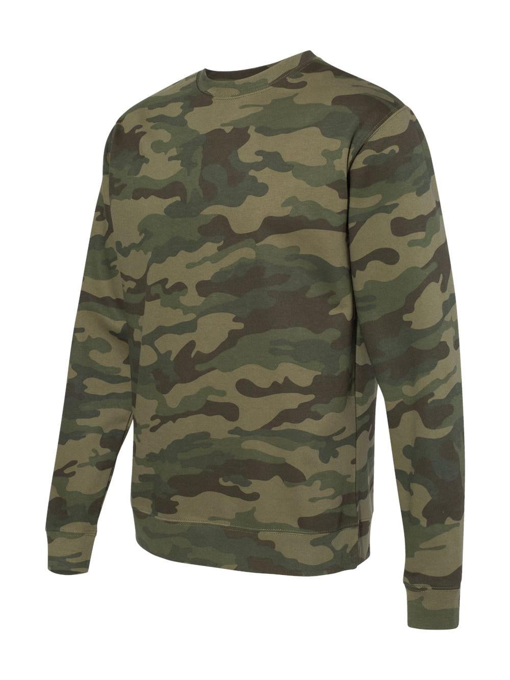 Independent Trading Co. Midweight Fleece Pants – Relaxed Fit, 80/20 Cotton Blend, Forest Camo (Size L)