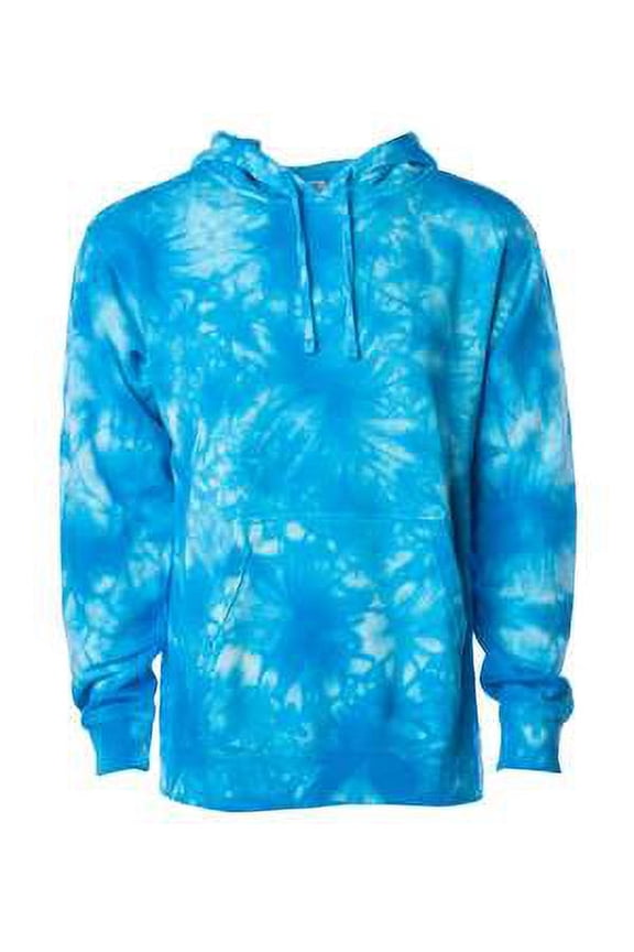 Midweight Tie-Dyed Hooded Sweatshirt PRM4500TD Tie Dye Aqua Blue M