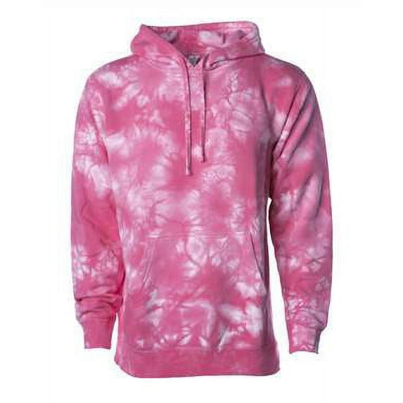 Independent Trading Co. Midweight Tie-Dyed Hooded Sweatshirt PRM4500TD Tie Dye Pink M