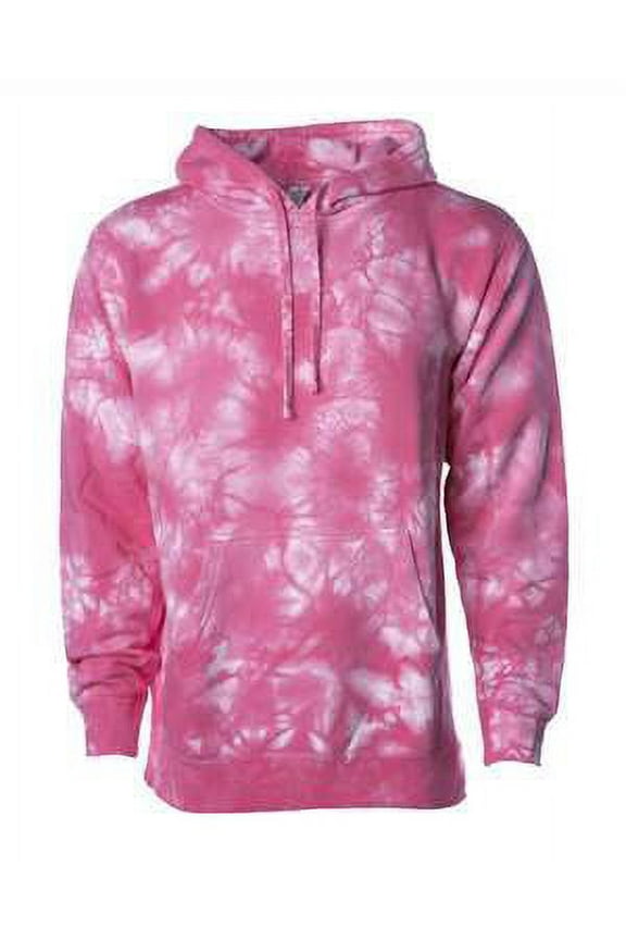 Midweight Tie-Dyed Hooded Sweatshirt PRM4500TD Tie Dye Pink M