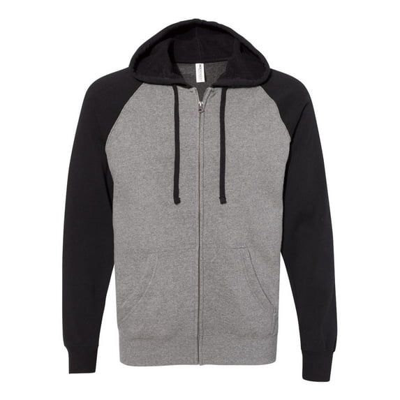 Independent Trading Co. - New Men - IWPF - Unisex Special Blend Raglan Full-Zip Hooded Sweatshirt