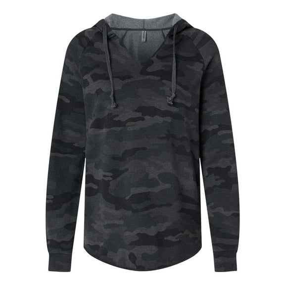 Independent Trading Co. Womens Lightweight California Wave Wash Hooded Sweatshirt