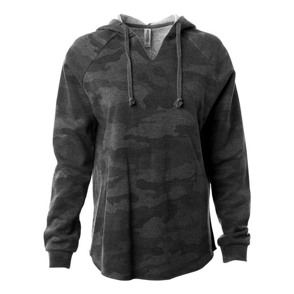 Independent Trading Co. Womens Lightweight California Wave Wash Hooded Sweatshirt