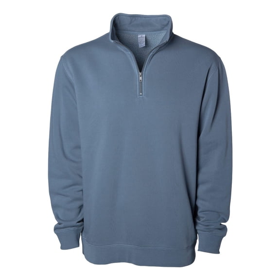 Independent Trading Co. PRM4600QZ 9oz. Unisex Midweight Pigment Dye Quarter Zip-PIGMENT SLATE BLUE-XS