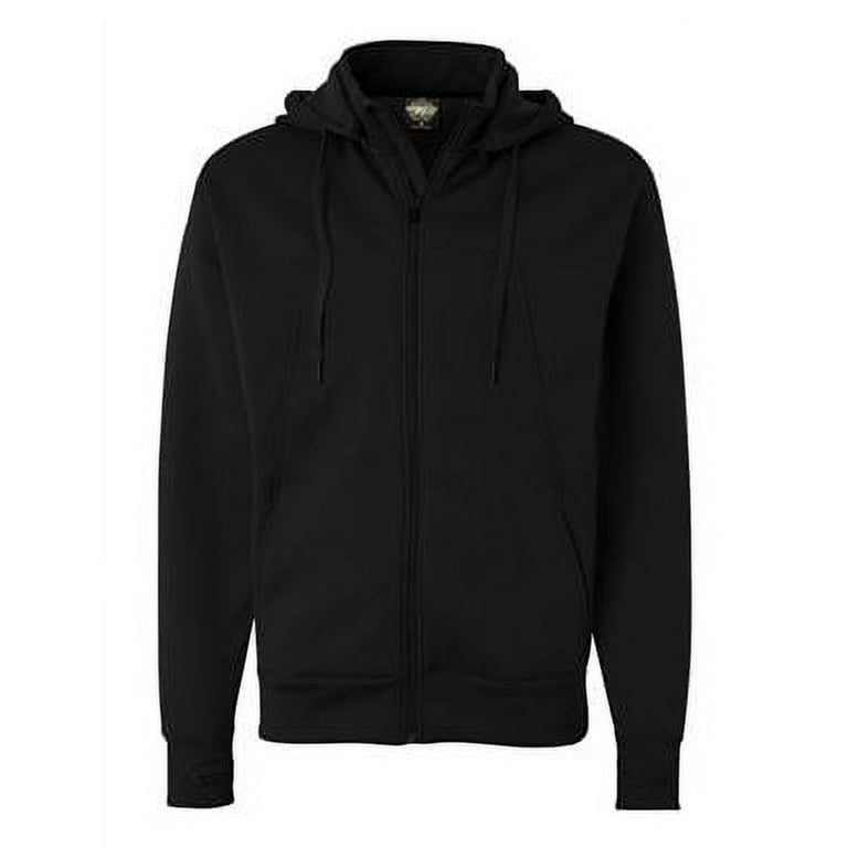 Independent Trading Co. Poly Tech Full Zip Hooded Sweatshirt EXP80PTZ Black 3XL Walmart