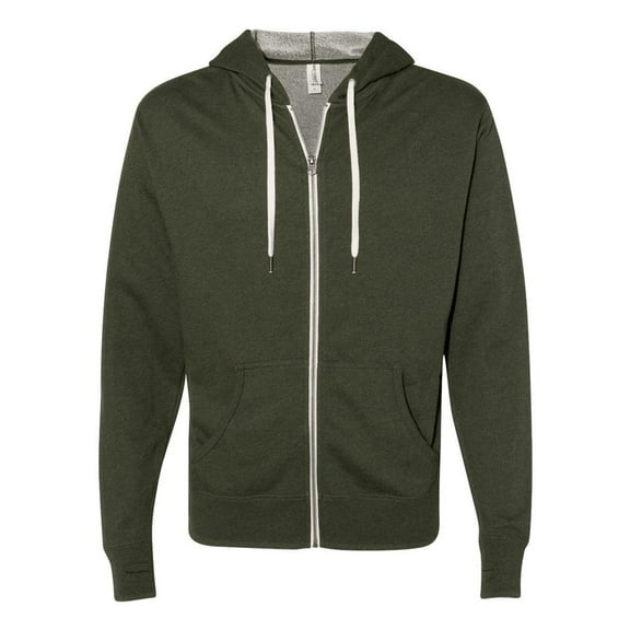 Independent Adult Midweight Heather French Terry Zip Fleece Hood - Independent Trading Company