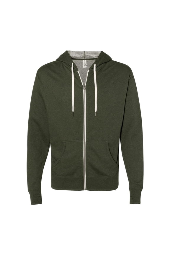 Independent Adult Midweight Heather French Terry Zip Fleece Hood - Independent Trading Company