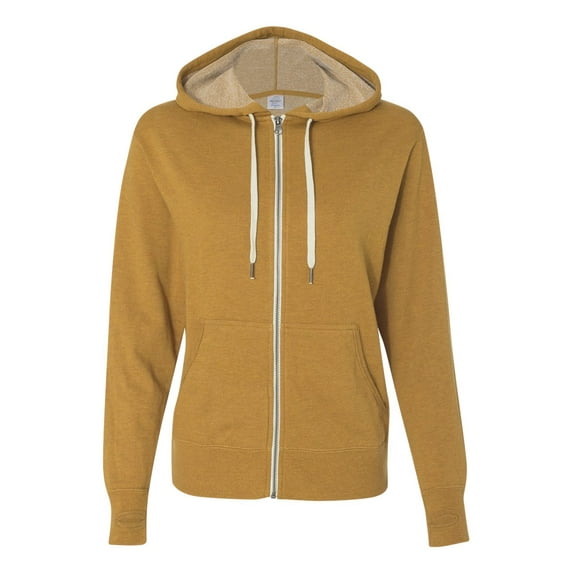 Independent Trading Co. Unisex Heathered French Terry Full-Zip Hooded Sweatshirt Size up to 3XL