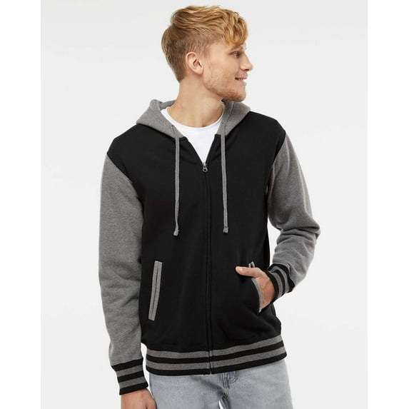 Independent Trading Co. Heavyweight Varsity Full-Zip Hooded Sweatshirt