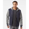 thumbnail image 1 of Independent Trading Co. Heavyweight Varsity Full-Zip Hooded Sweatshirt, 1 of 5