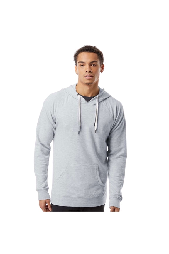 Independent Trading Co Unisex Hooded Sweatshirt, Loopback Terry 55/45 Cotton/Polyester Winter Fleece Pullover (Athletic Heather, M)