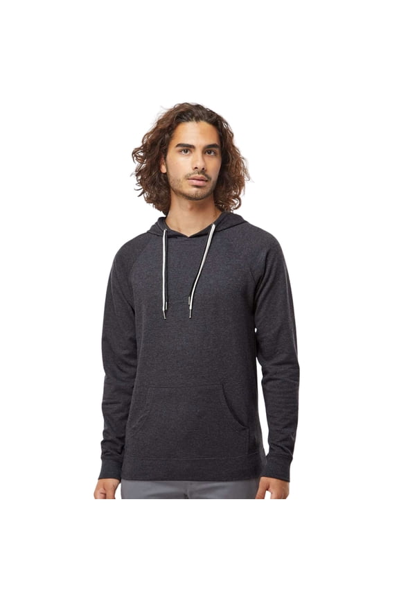 Independent Trading Co Unisex Hooded Sweatshirt, Loopback Terry 55/45 Cotton/Polyester Winter Fleece Pullover (Charcoal Heather, S)
