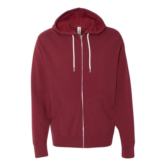Independent Trading Co. Unisex Lightweight Full-Zip Hooded Sweatshirt AFX90UNZ Currant S