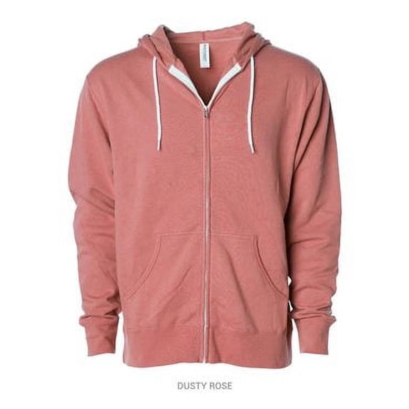 Independent Trading Co. Unisex Lightweight Full-Zip Hooded Sweatshirt AFX90UNZ Dusty Rose XS