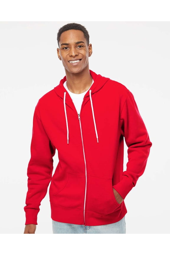 Unisex Lightweight Full-Zip Hooded Sweatshirt