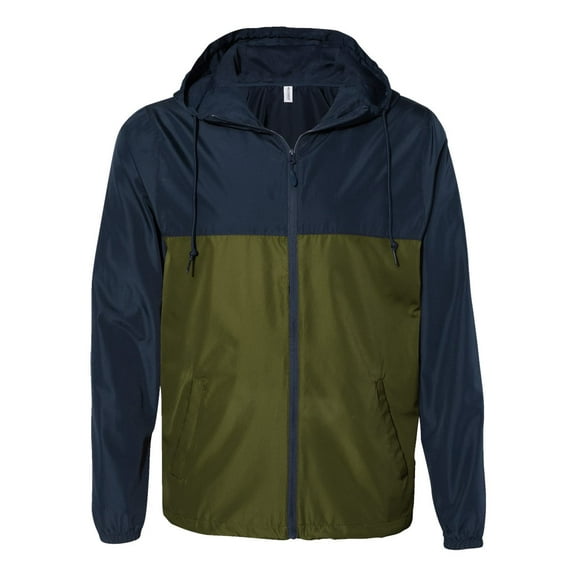 Independent Trading Co. Unisex Lightweight Windbreaker Full-Zip Jacket EXP54LWZ Classic Navy/ Army L