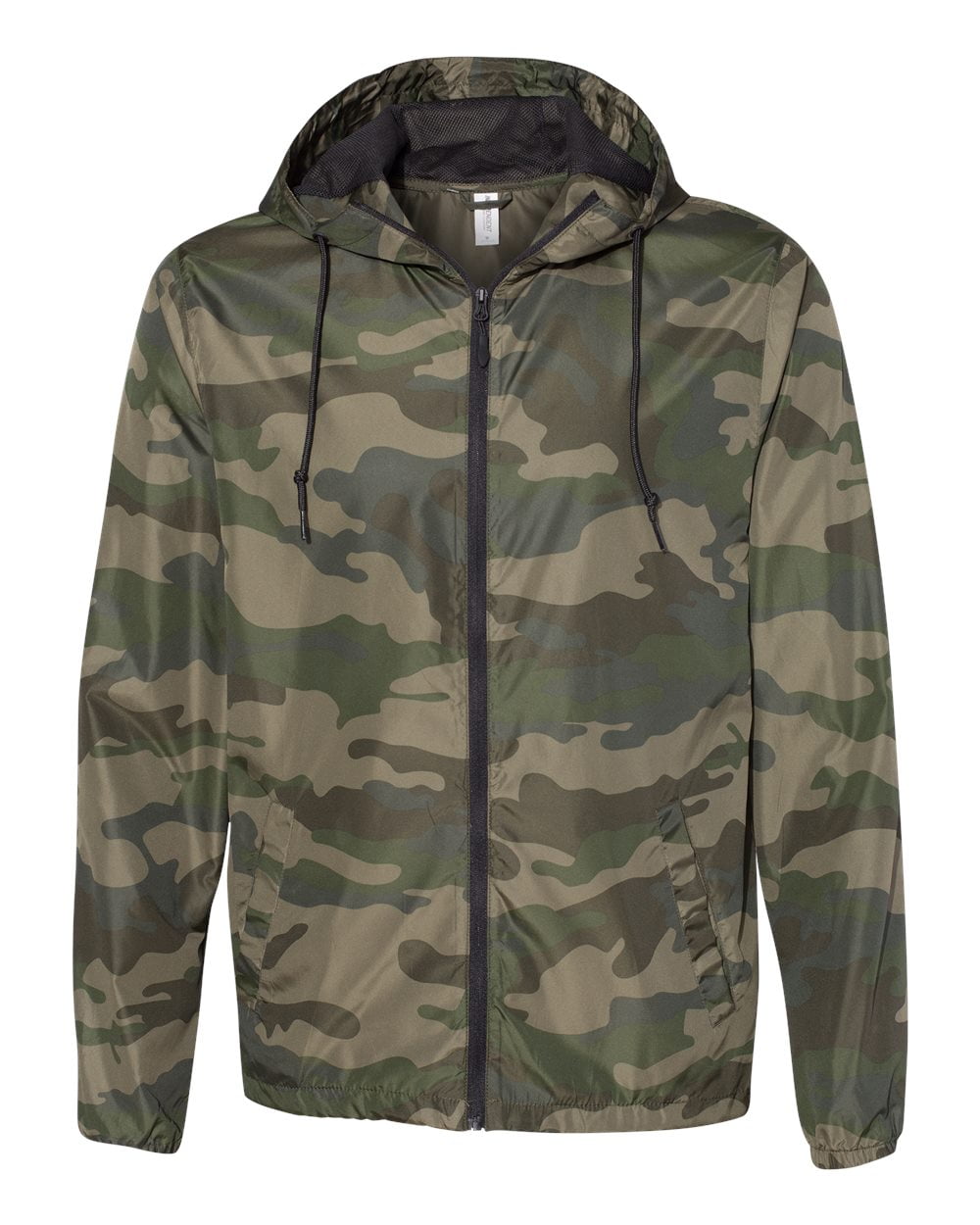 Independent Trading Company Lightweight Windbreaker Jacket, Forest Camo / Xs