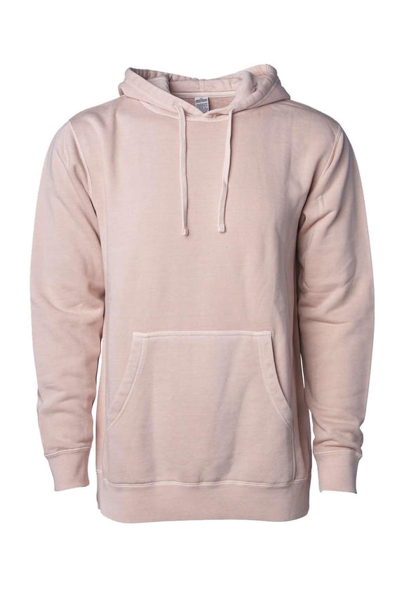 Unisex Midweight Pigment-Dyed Hooded Sweatshirt, Pigment Dusty Pink - L