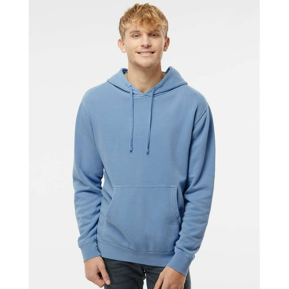 Independent Trading Co. Unisex Midweight Pigment-Dyed Hooded Sweatshirt Size S Color Blues