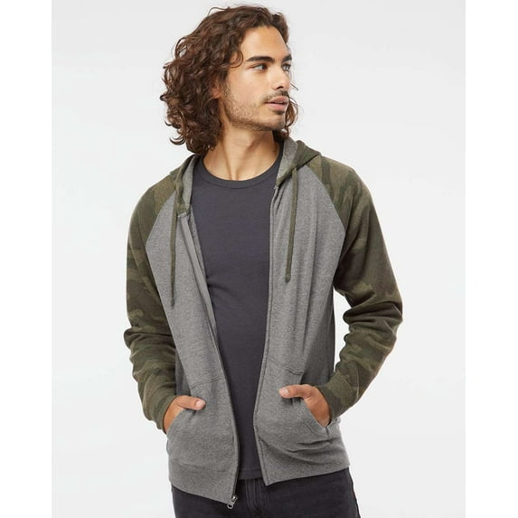 Independent Trading Co. Unisex Special Blend Raglan Full-Zip Hooded Sweatshirt