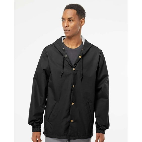 Independent Trading Co. Water-Resistant Hooded Windbreaker Size up to 3XL