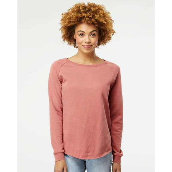 Independent Trading Co. Women's California Wave Wash Crewneck Sweatshirt PRM2000 Dusty Rose XL