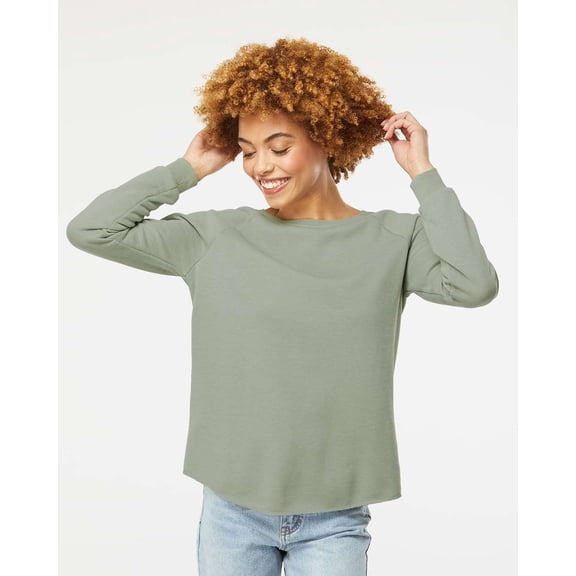 Independent Trading Co. Women's California Wave Wash Crewneck Sweatshirt PRM2000 Sage XL
