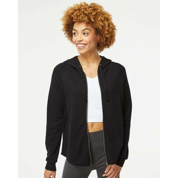 Independent Trading Co. Women's California Wave Wash Full-Zip Hooded Sweatshirt