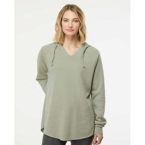 Independent Trading Co. Womens Lightweight California Wave Wash Hooded Sweatshirt