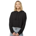 thumbnail image 1 of Independent Trading Co Women’s Lightweight Crop Hoodie 80/20 Ring-Spun Cotton/Polyester Pullover Essential Hooded Top (Black, L), 1 of 7