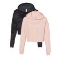 thumbnail image 1 of Independent Trading Co Women’s Lightweight Crop Hoodie 80/20 Ring-Spun Cotton/Polyester Pullover Essential Hooded Top (Blush+Black-Camo-2PCS, XL), 1 of 7