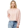thumbnail image 1 of Independent Trading Co Women’s Lightweight Crop Hoodie 80/20 Ring-Spun Cotton/Polyester Pullover Essential Hooded Top (Blush, XL), 1 of 7