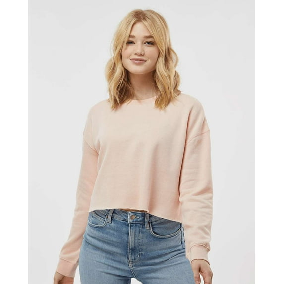 Independent Trading Co. Women's Lightweight Cropped Crew Pullover