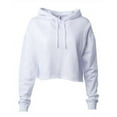thumbnail image 1 of Independent Trading Co. Womenâ€™s Lightweight Cropped Hooded Sweatshirt AFX64CRP White XS, 1 of 5