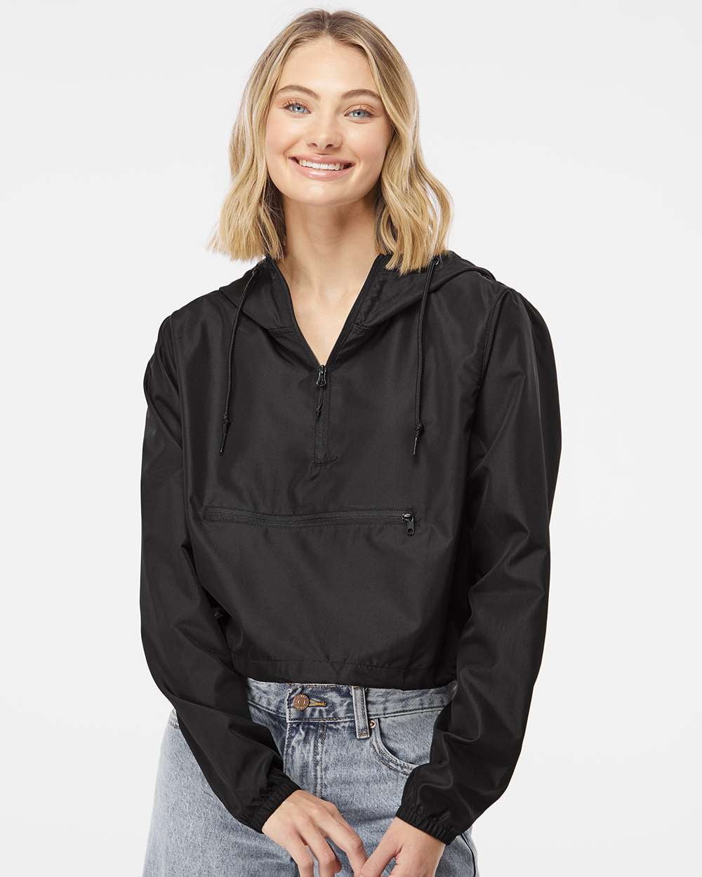 Independent Trading Co. Women's Lightweight QuarterZip Pullover Crop