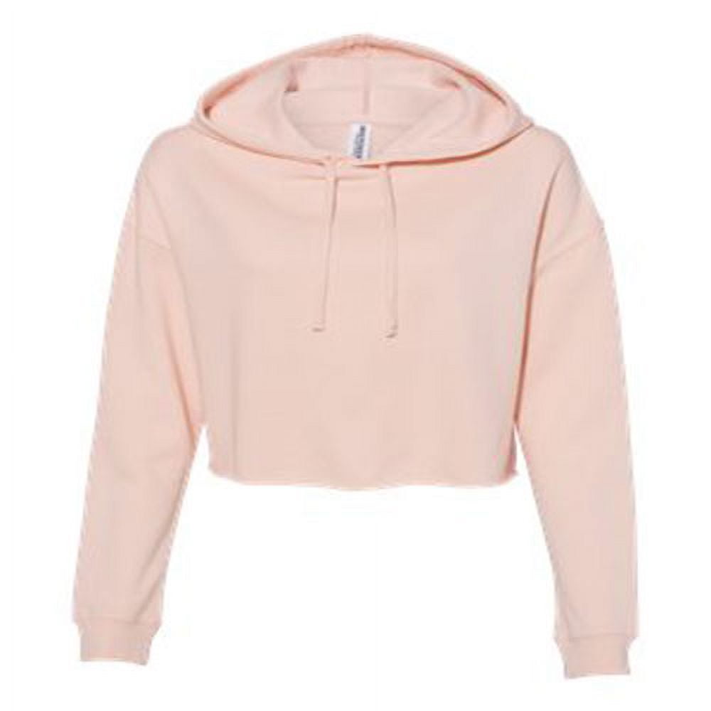 Independent Trading Co. Womens Lightweight Cropped Hooded Sweatshirt, XL, Blush