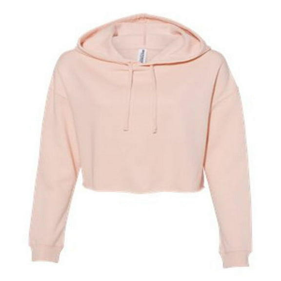 Independent Trading Co. Womens Lightweight Cropped Hooded Sweatshirt, XL, Blush