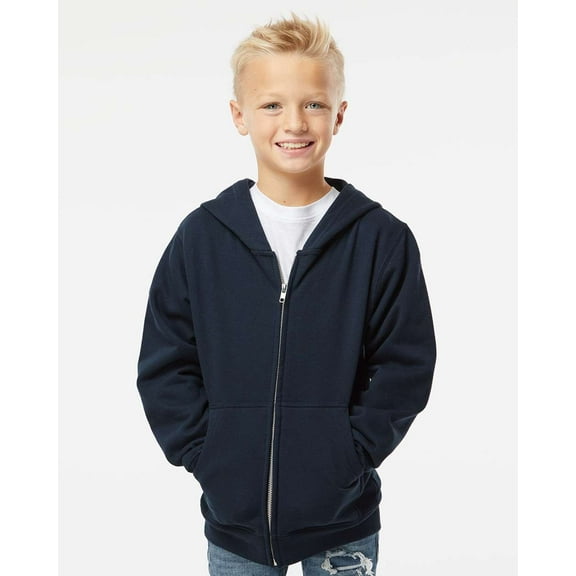 Independent Trading Co. Youth Midweight Full-Zip Hooded Sweatshirt