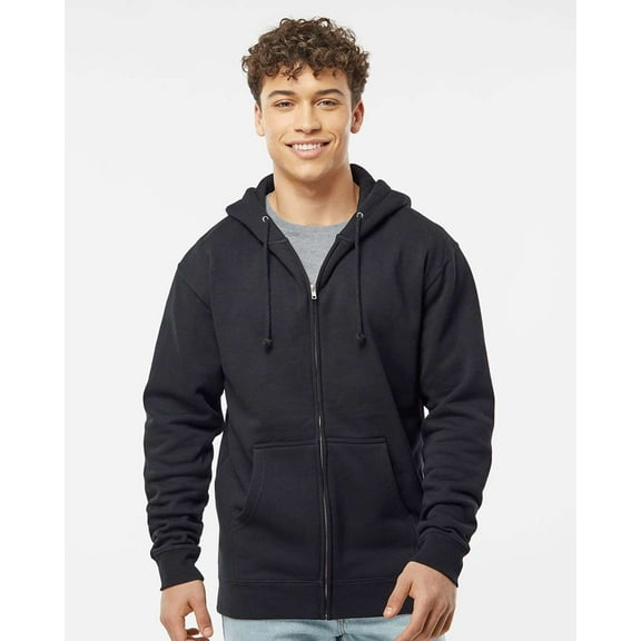 Independent Trading Co. mens Full-Zip Hooded Sweatshirt (IND4000Z) Black S